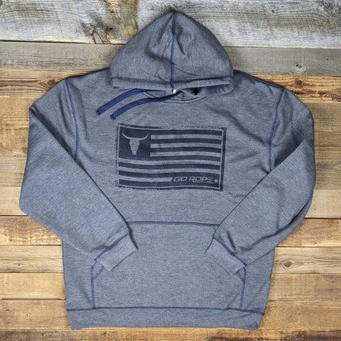 Vintage Flag Performance Hoodie - Athletic Gray